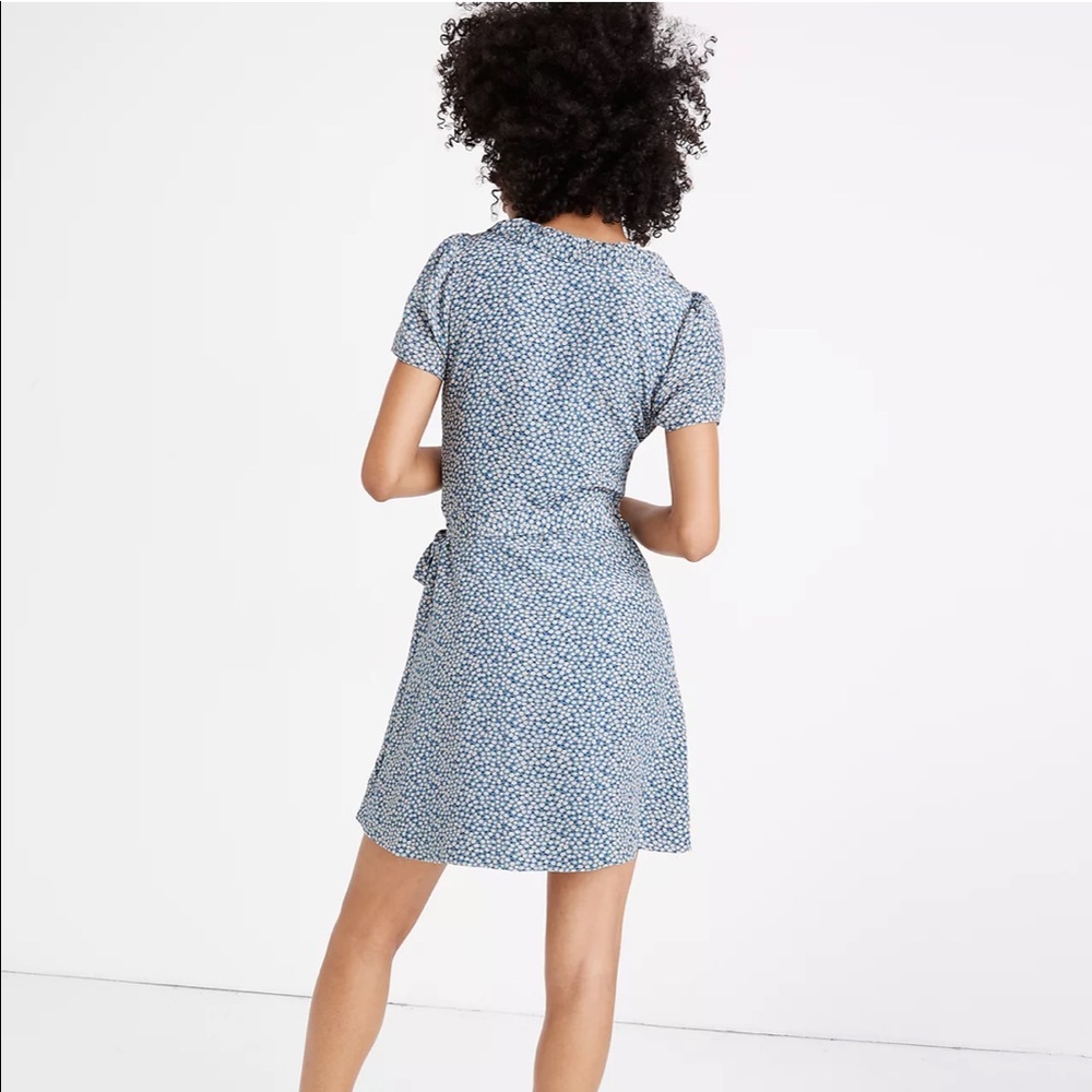Madewell Silk Ruffle-Edge Wrap Bitsy Floral Dress - Picture 2 of 10